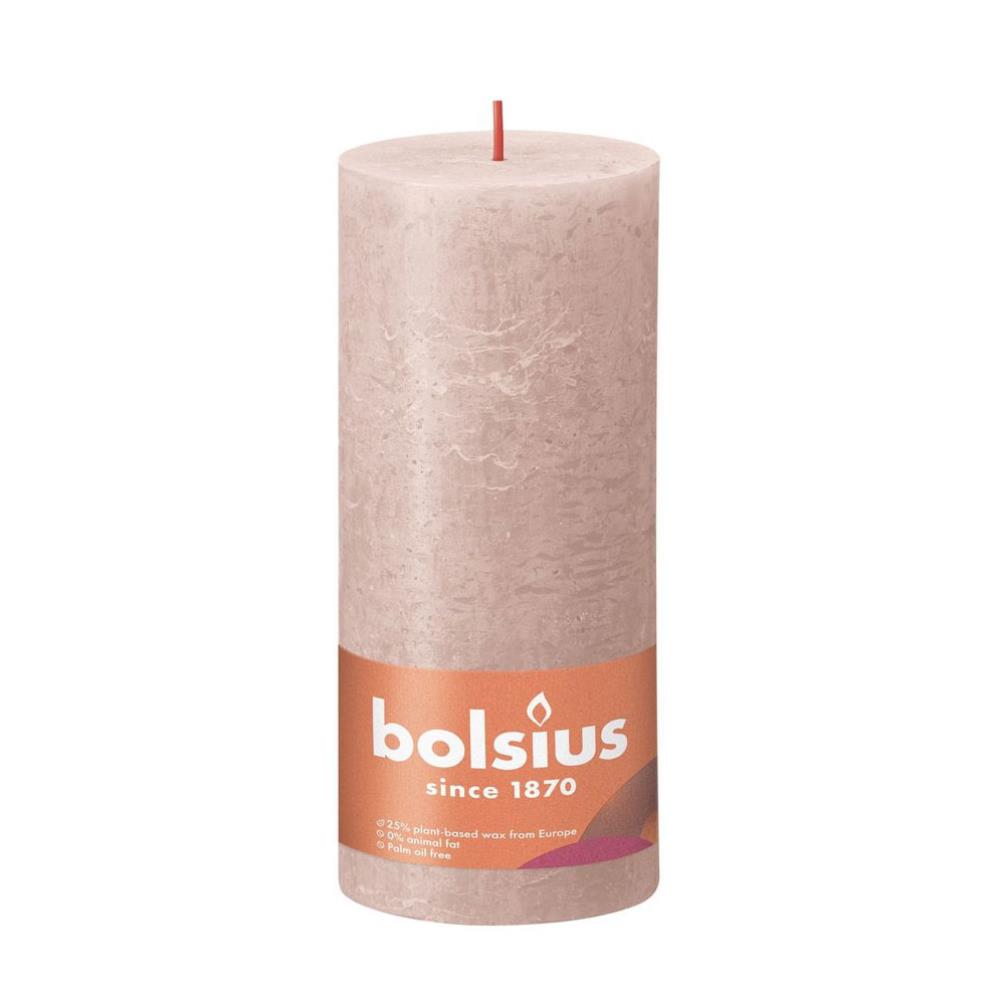 Bolsius Misty Pink Rustic Shine Pillar Candle 19cm x 7cm £8.99